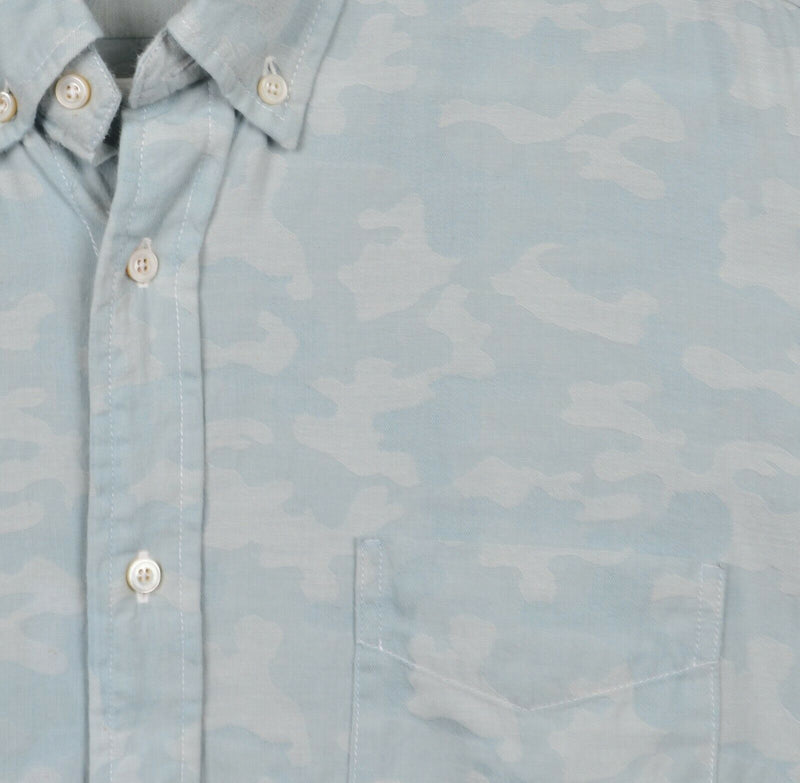 Gustin Men's XL Camouflage Seafoam Green Made in USA Camo Button-Down Shirt