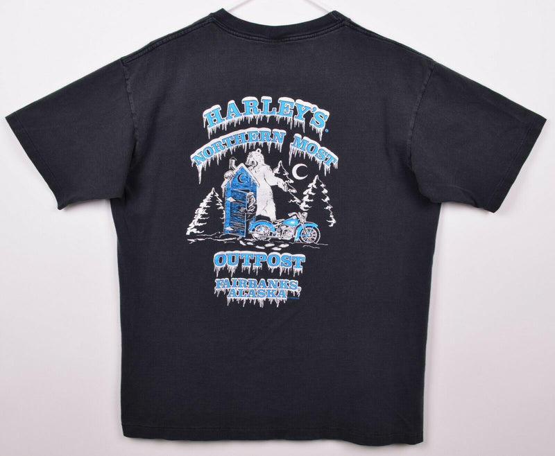 Vtg 1994 Harley-Davidson Men's Sz Large Wolf Alaska Legends Live Biker T-Shirt