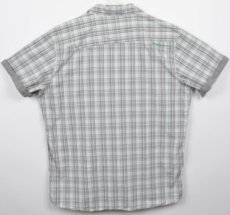 Oakley Men's XL Regular Fit Gray Green Plaid Short Sleeve Button-Front Shirt