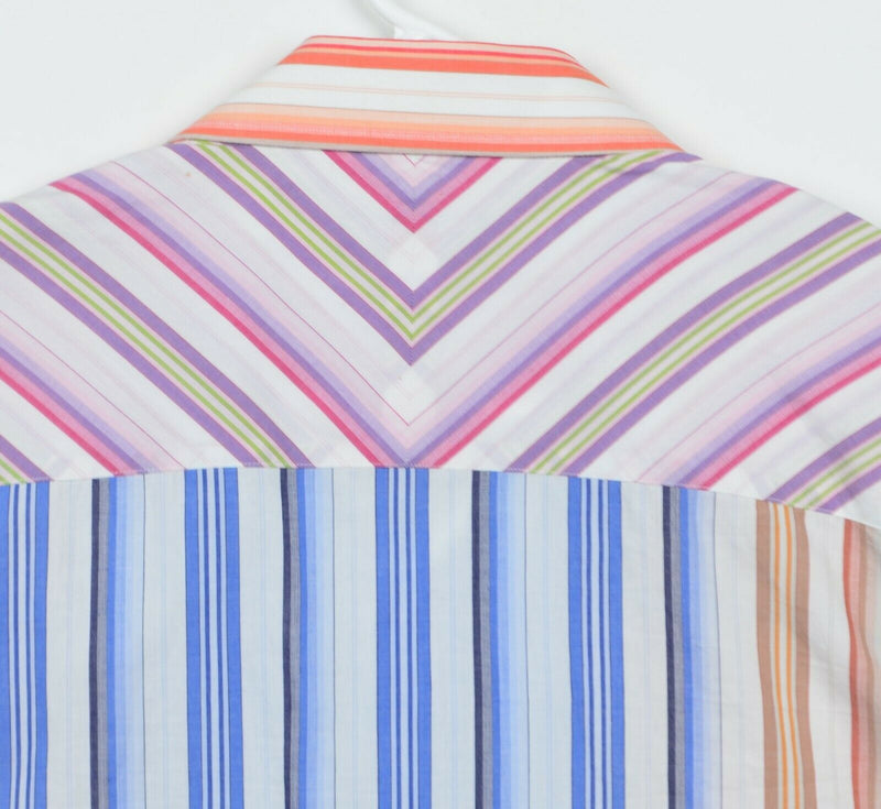 Ted Baker London Men's Sz 17 34/35 Multi-Color Striped Dress Shirt