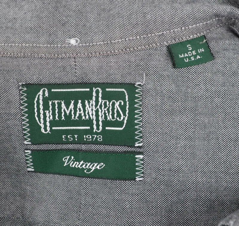 Gitman Bros. Vintage Men's Small Gray Chambray Made in USA Button-Down Shirt