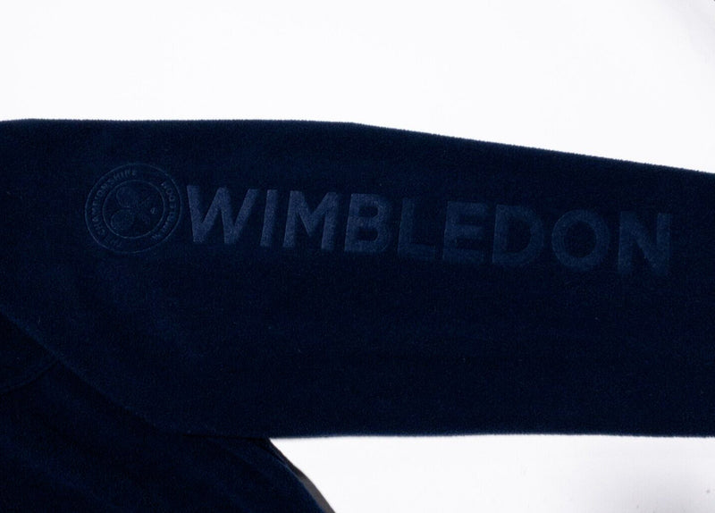 Wimbledon Tennis Jacket Men's Large Fleece Full Zip Navy Blue England Lawn Club