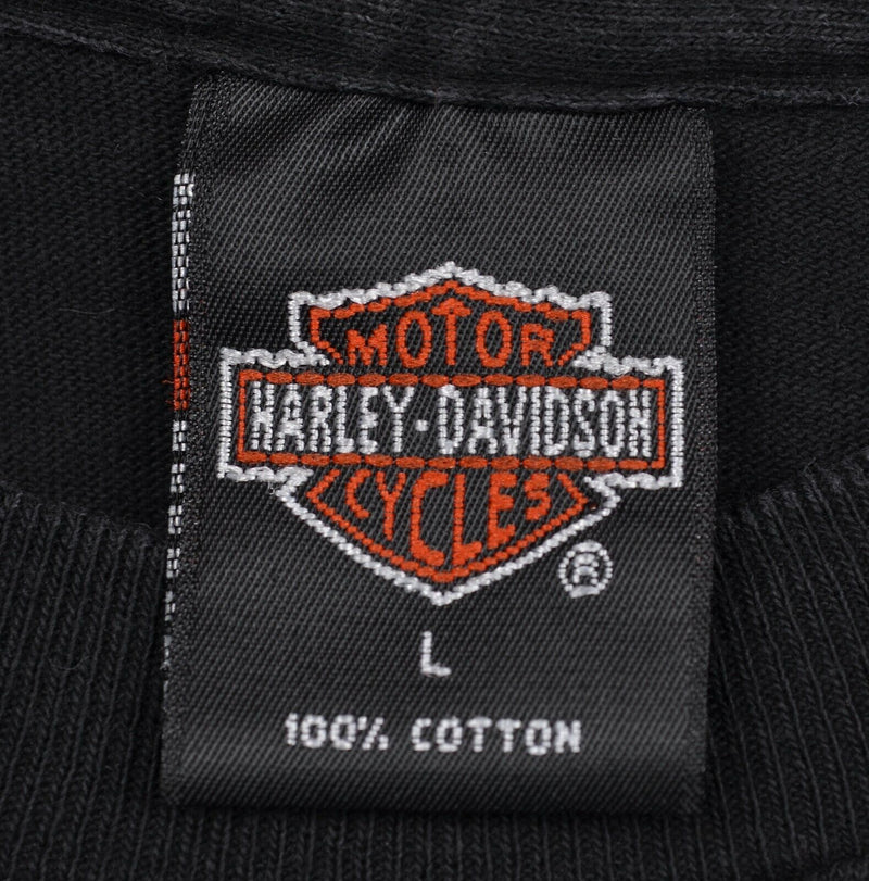 Vintage 1994 Harley-Davidson Men's Large Globe Eagle Earth Chrome Biker T-Shirt