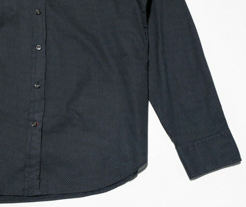 Ralph Lauren Black Label Shirt Men's Large Polka Dot Black RLPL Button-Front