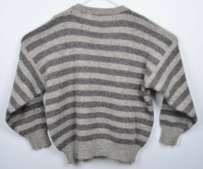 Vtg Hilda Ltd. Men's Sz XL 100% Wool Nordic Iceland Geometric HOLE STAIN Sweater