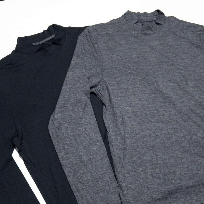 Outdoor Voices Shirt Men's Large Merino Wool Blend Long Sleeve Knit Black Gray