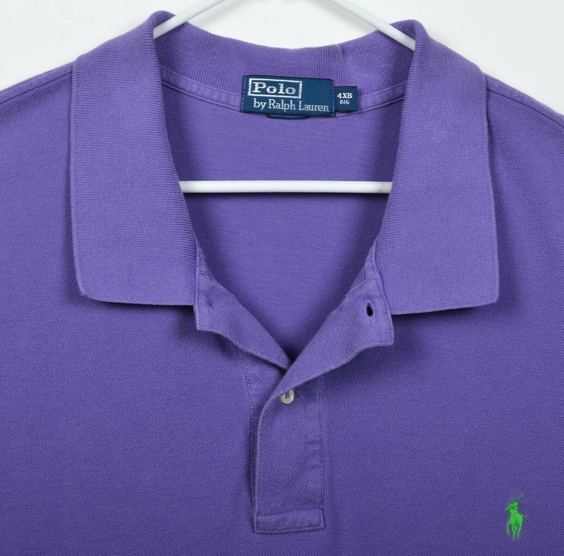 Polo by Ralph Lauren Men's 4XB (4XL Big) Solid Purple Short Sleeve Polo Shirt