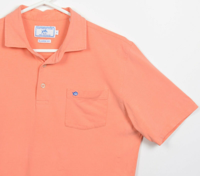 Southern Tide Men's Small Classic Fit Salmon Orange Skipjack Polo Shirt