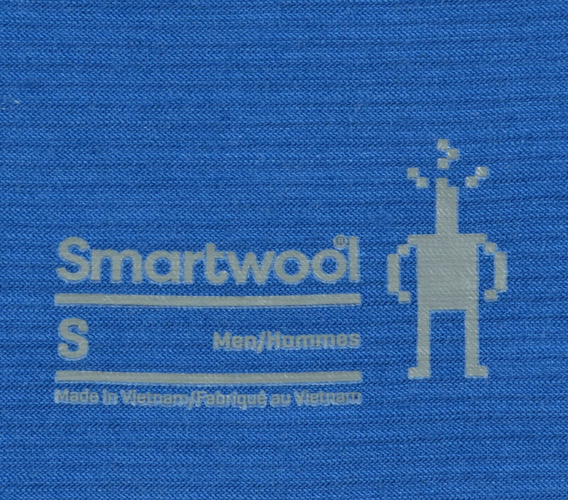 Smartwool Men's Small Merino Wool Blend Hiking Outdoor Solid Blue Polo Shirt