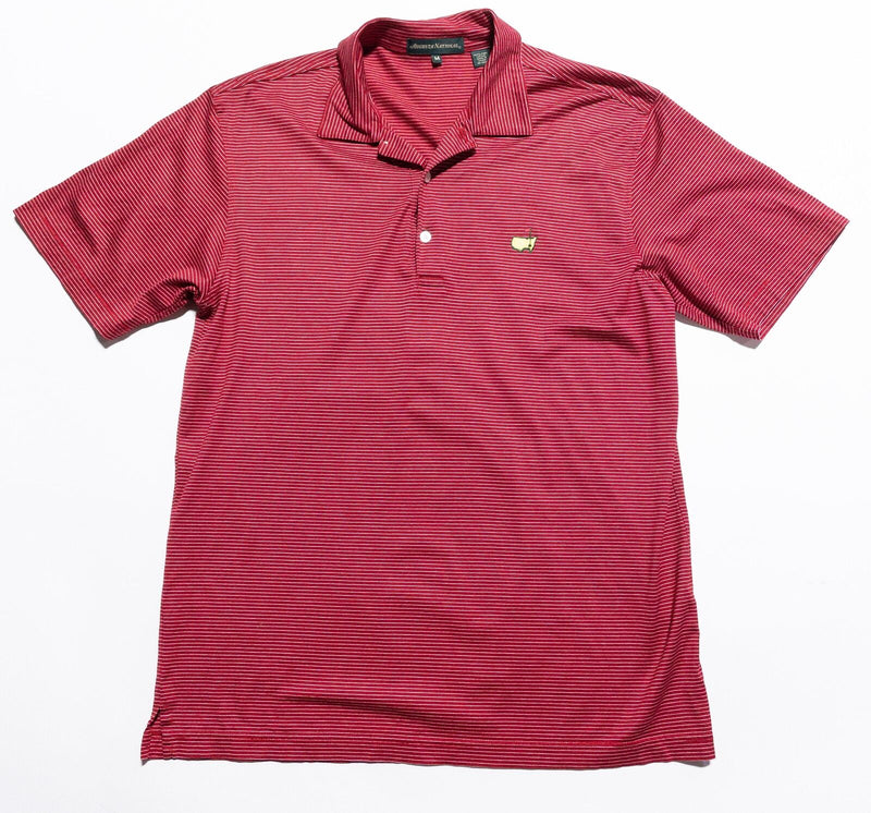 Masters Golf Polo Shirt Men's Medium Red Striped Augusta National Short Sleeve