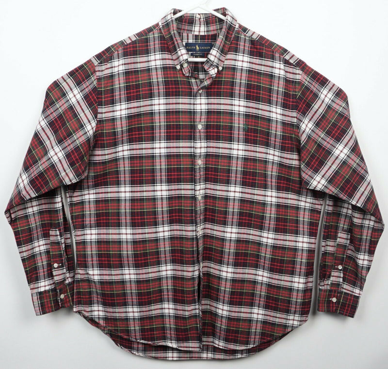 Polo Ralph Lauren Men's XL Classic Fit Red Green Tartan Plaid Button-Down Shirt