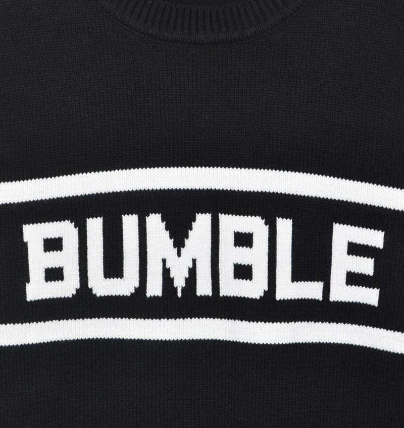 Bumble Dating App Women's XL? Black Striped Retro Knit Crewneck Sweater