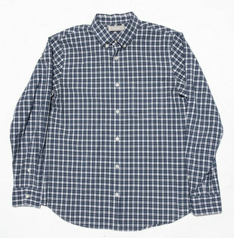 Everlane Shirt Men's Medium Button-Down Blue Plaid Long Sleeve Casual