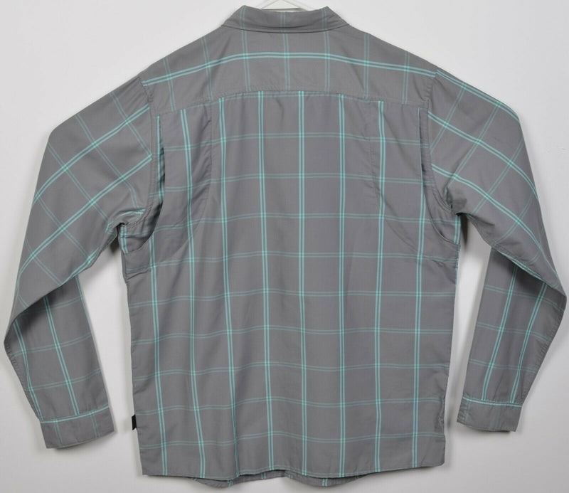 Patagonia Men's Medium Regular Fit Gray Plaid Nylon Long-Sleeved Gallegos Shirt