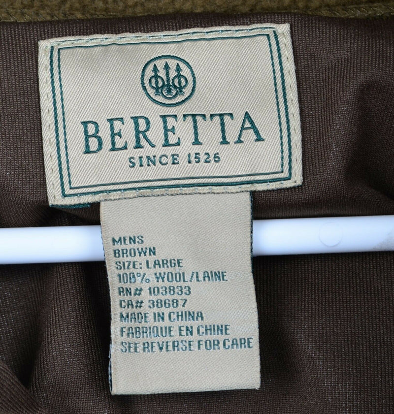 Beretta Men's Sz Small SHRUNK Padded Hunting Shunting Wool Full Zip Sweater