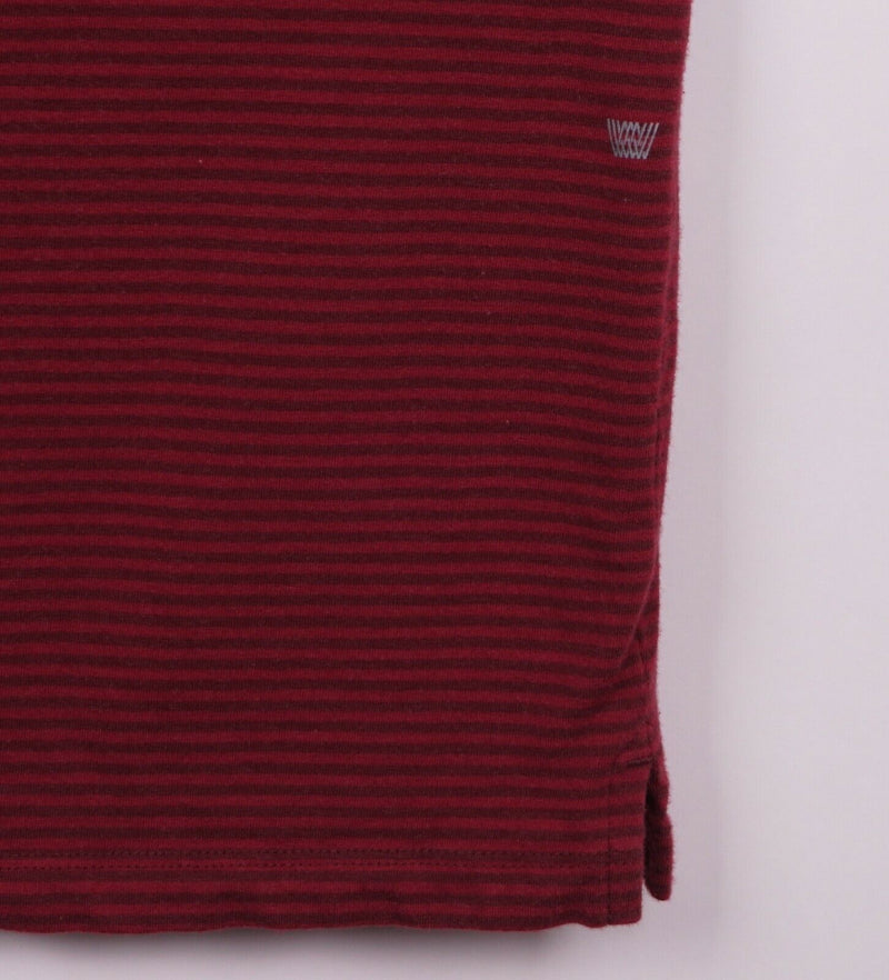 Mack Weldon Men's 2XL Red Striped Pima Cotton Poly Blend Athleisure Polo Shirt