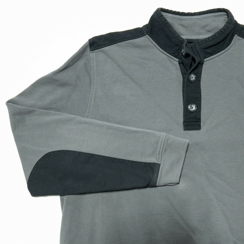 UNTUCKit Bolan Henley Collar Sweatshirt Gray Black Colorblock Men's 2XL