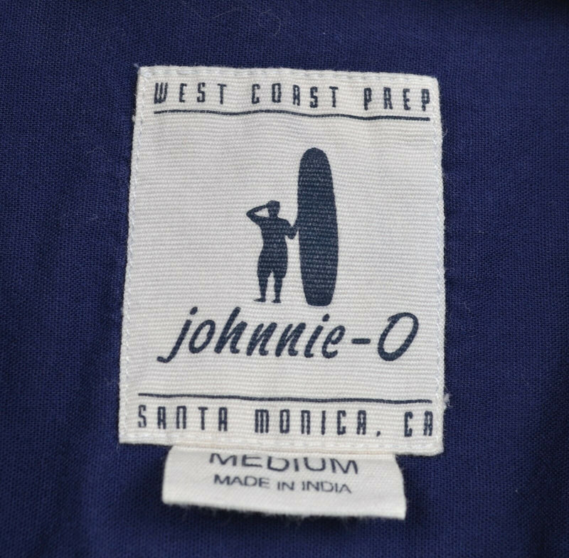 Johnnie-O Men's Sz Medium Blue White Plaid Surfer Long Sleeve Flannel Shirt
