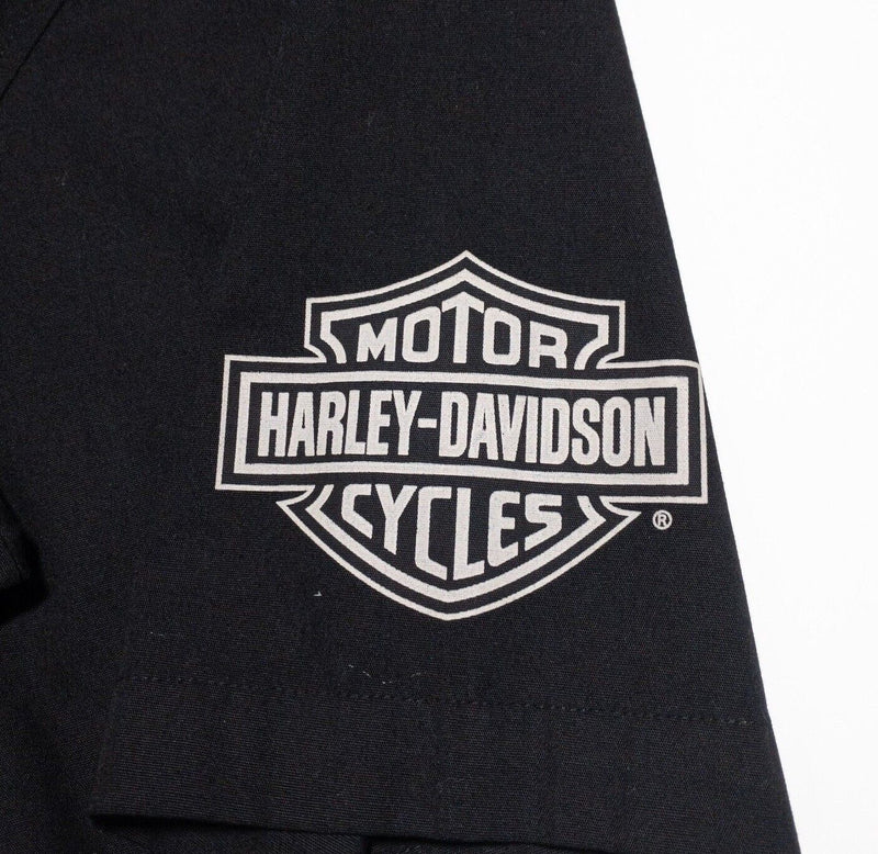 Harley-Davidson Shirt Men's Fits 2XL Skull Graphic Button-Front Mechanic Black