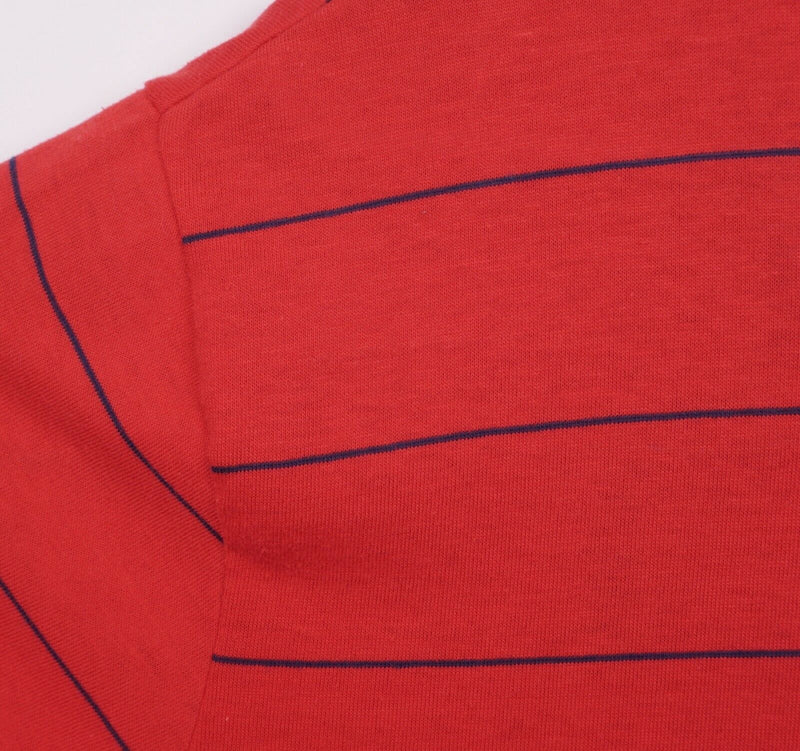 Vtg 80s Disney Wear Men's Sz XL Mickey Mouse Red 50/50 Striped Polo Shirt
