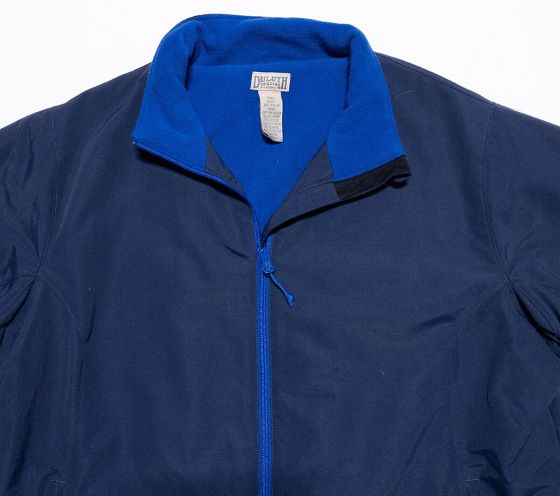 Duluth Trading Jacket Women's 2XL Fleece Lined Full Zip Navy Blue Basic