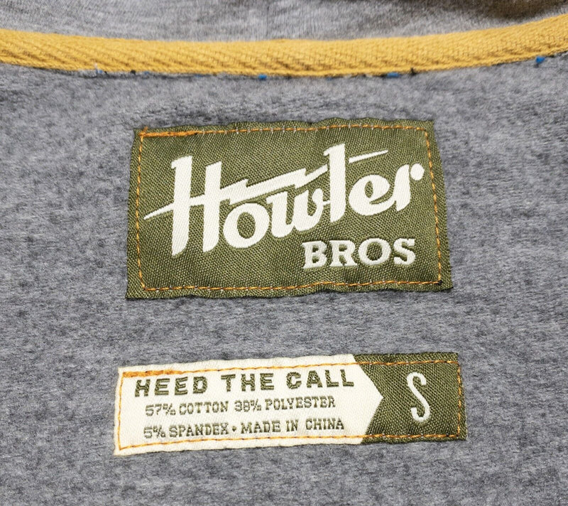 Howler Brothers Hoodie Men's Small Pullover Aztec Gray 1/4 Snap Sweatshirt