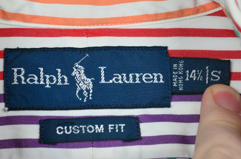 Polo Ralph Lauren Men's Small Colorblock Red Purple Striped Button-Down Shirt