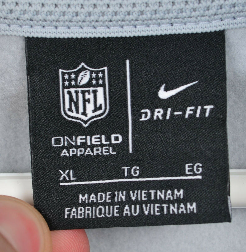New England Patriots Men's XL Nike On Field Dri-Fit Gray Navy Hoodie Sweatshirt
