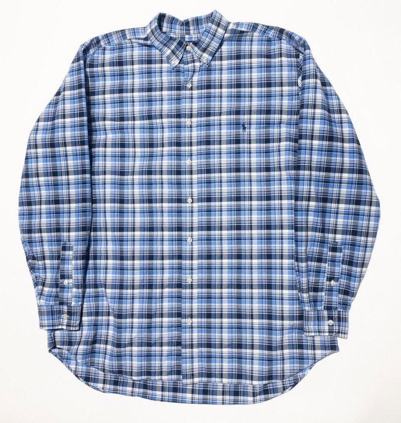 Polo Ralph Lauren XLT Classic Fit Men's Shirt Long Sleeve Blue Plaid Big & Tall