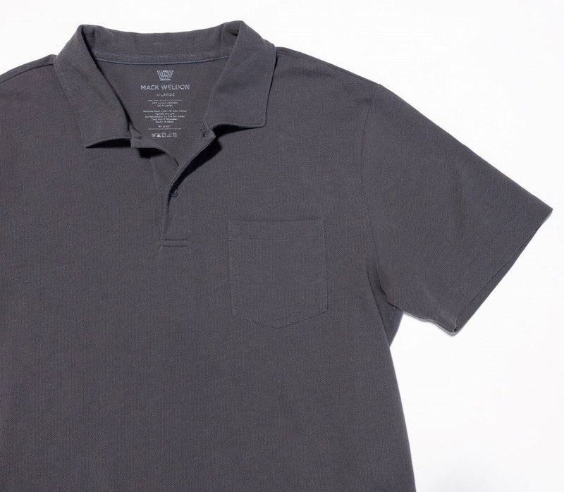 Mack Weldon Polo Shirt XL Men's Dark Gray Short Sleeve Combed Cotton Athleisure