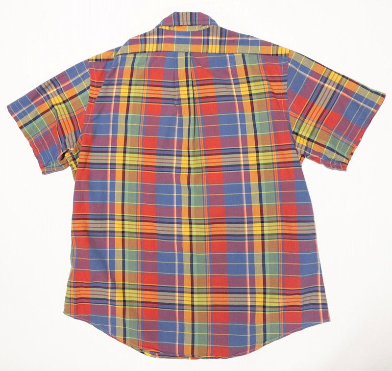 Polo Ralph Lauren Madras Shirt 2XL Men's Colorful Plaid Button-Down Short Sleeve