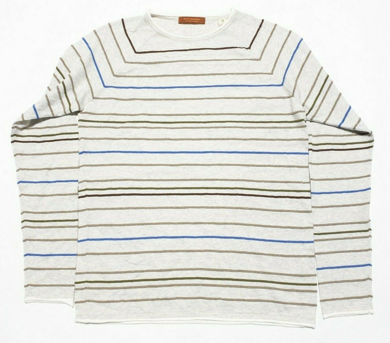 Scotch & Soda Cotton Cashmere Blend Striped Crewneck Sweater Men's Large