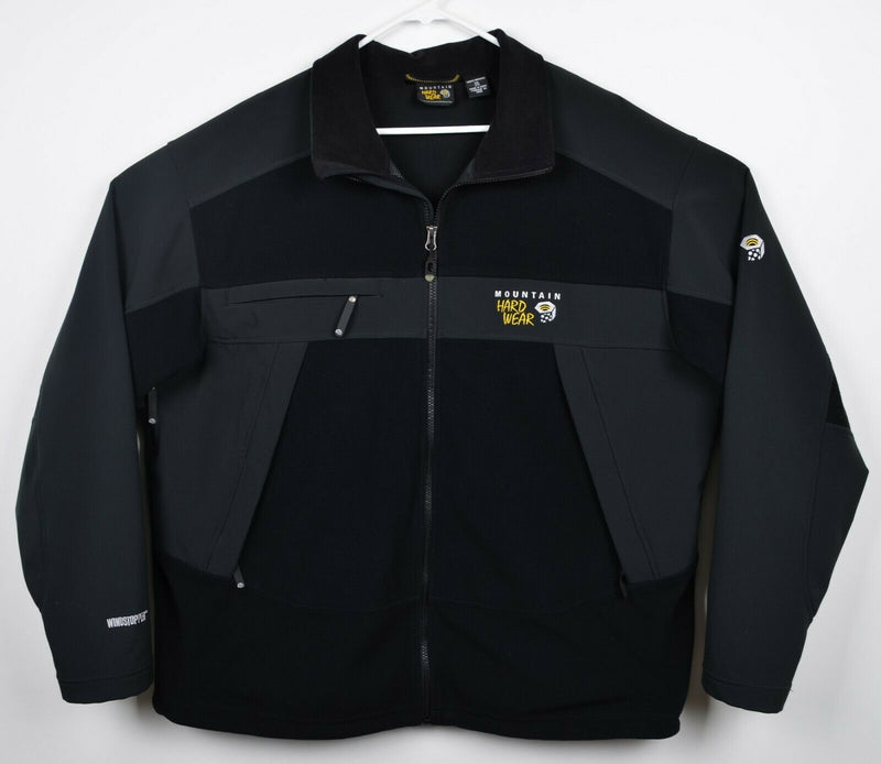 Mountain Hardwear Men's 2XL Gore Windstopper Black Gray Full Zip Fleece Jacket