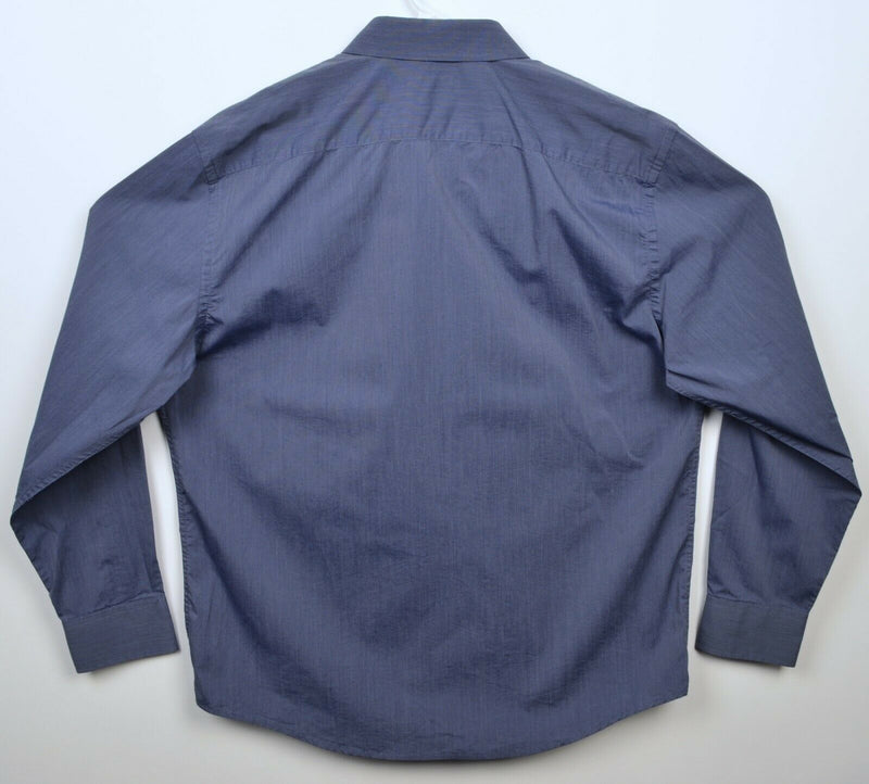 UNTUCKit Men's XL Blue Cotton Polyester Nylon Blend Stretch Button-Front Shirt