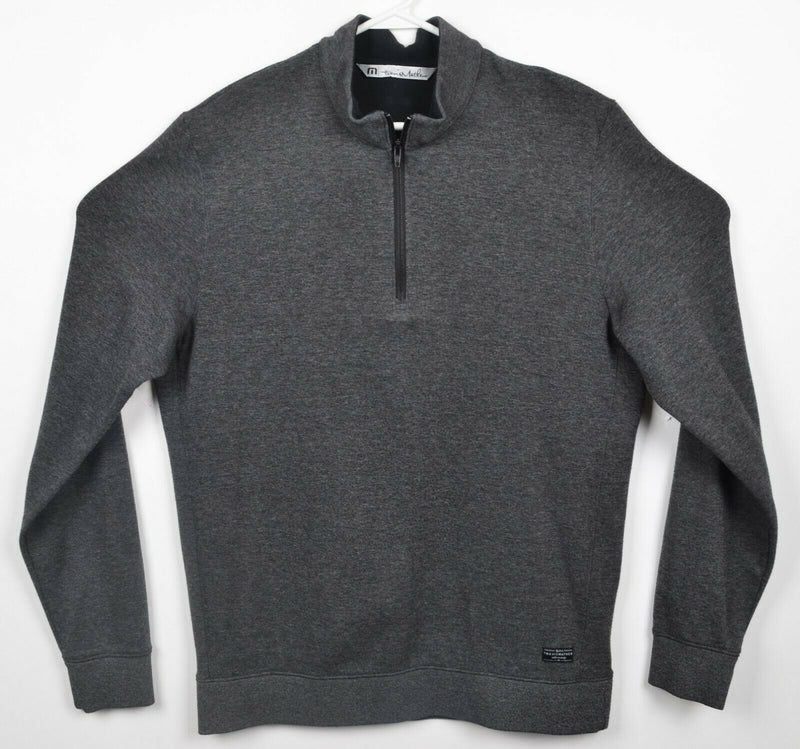 Travis Mathew Men's Large 1/4 Zip Heather Gray Pullover Golf Fleece Sweatshirt