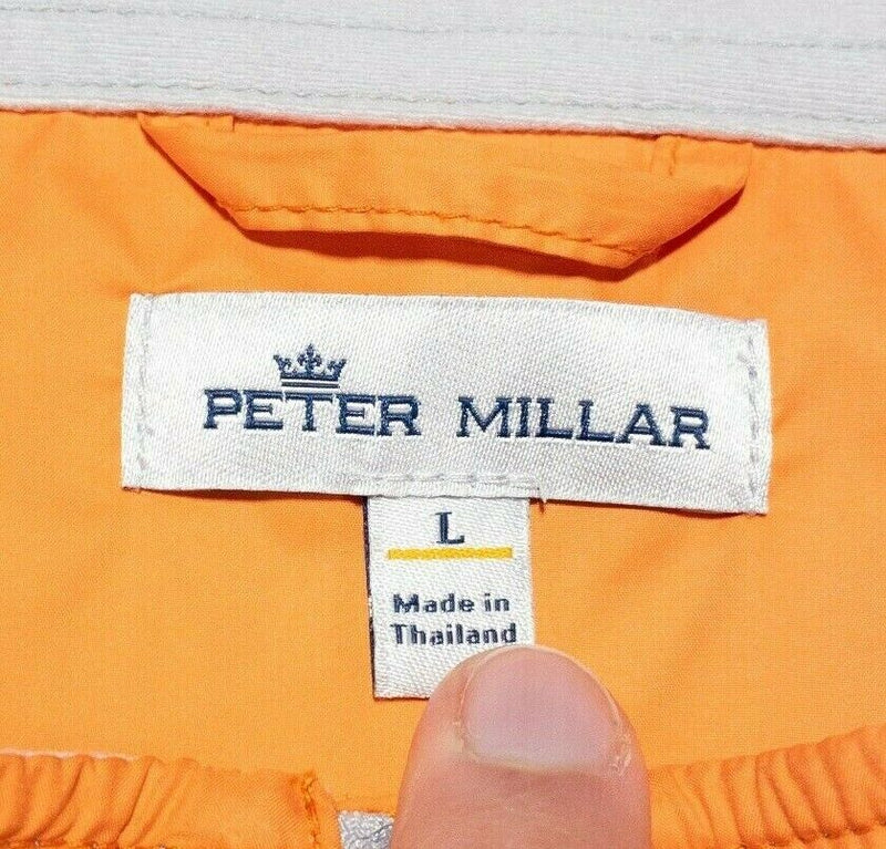 Peter Millar Men's Crush Packable Windbreaker Vest Orange Zip Golf Men's Large