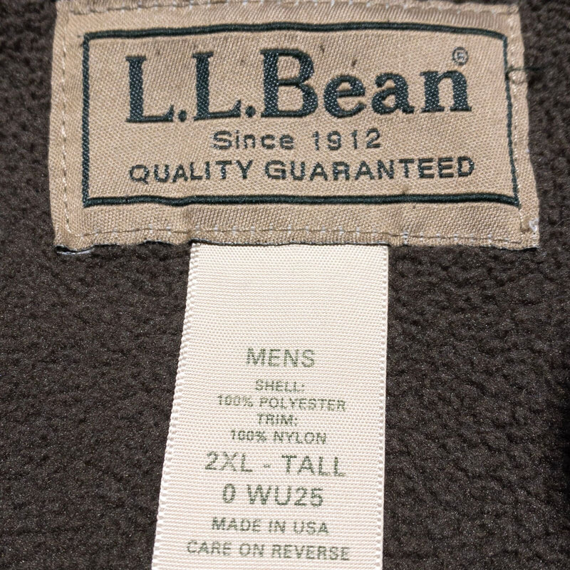 L.L. Bean Hunting Jacket Men's 2XLT Brown Black Full Zip Padded Shoulder
