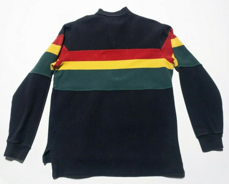 Polo Ralph Lauren Striped Polo Shirt Reggae Jamaica Red Green Gold Men's Large