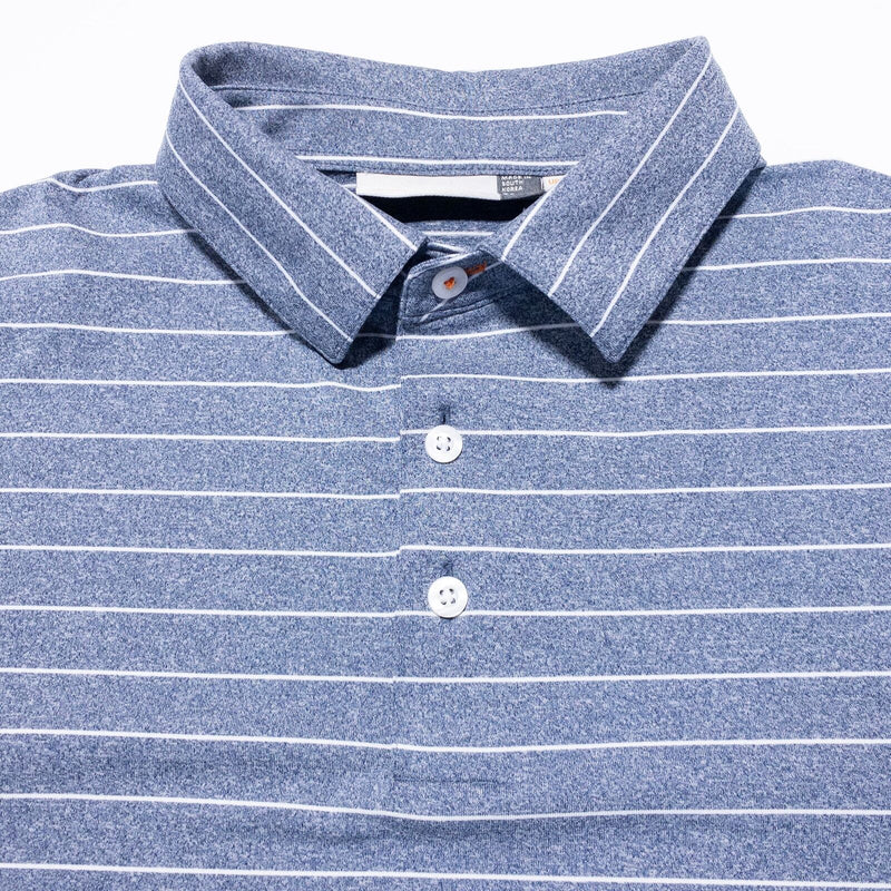 KJUS Long Sleeve Golf Polo Men's Large/52 Comfort Fit Blue Striped UPF 50+ Shirt