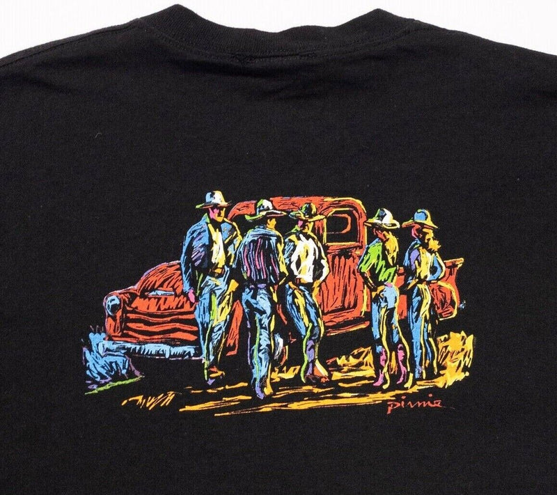 Wrangler T-Shirt Vintage Medium Men's Pick Up Truck Girls 90s Country Pirnie Art