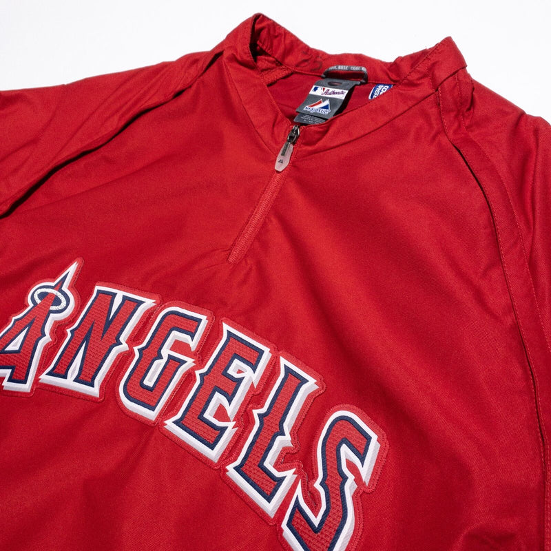 Los Angeles Angels Jacket Mens XL Majestic Pullover Windbreaker Red Baseball MLB