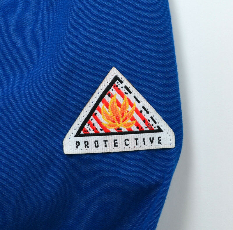 Bulwark FR Men's Medium Pearl Snap Flame Protective Nomex Aramid Blue Work Shirt