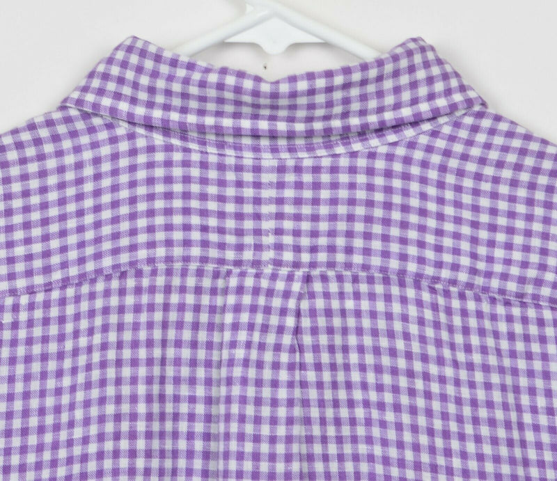 Polo Ralph Lauren Men's Sz 2XL Classic Fit 100% Linen Purple Gingham Check Shirt
