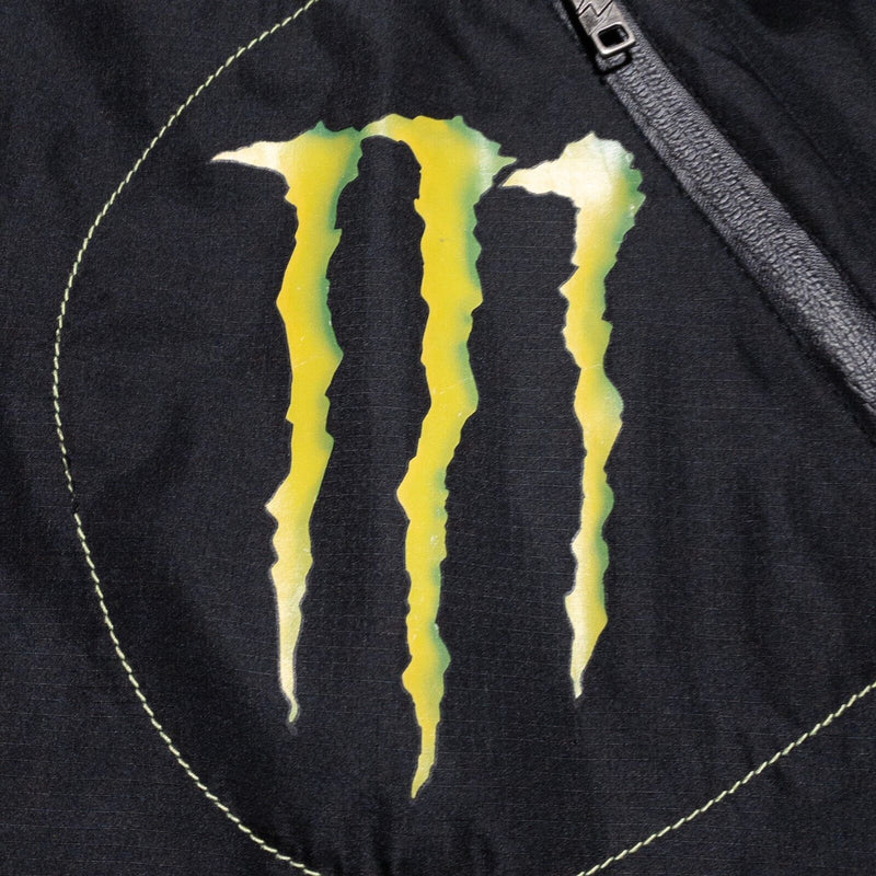 Monster Energy Jacket Men's Large One Industries Hooded Black Army Windbreaker