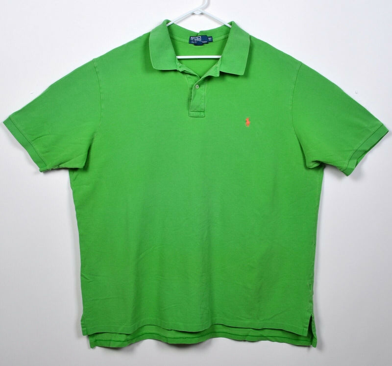 Polo Ralph Lauren Men's 3XLT (3XL Tall) Solid Green Pony Short Sleeve Polo Shirt