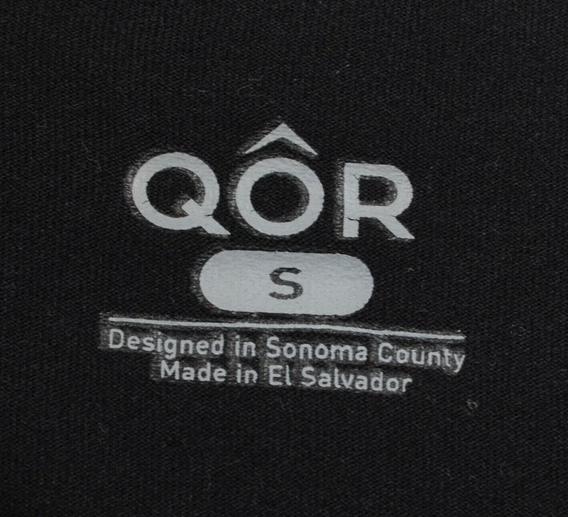 QOR Men's Sz Small Solid Black Crewneck Fitness Athleisure Hiking T-Shirt