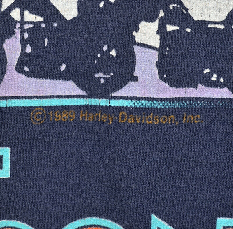 Vintage 1989 Harley-Davidson Men's Sz XL Sturgis Rally Navy Motorcycle T-Shirt