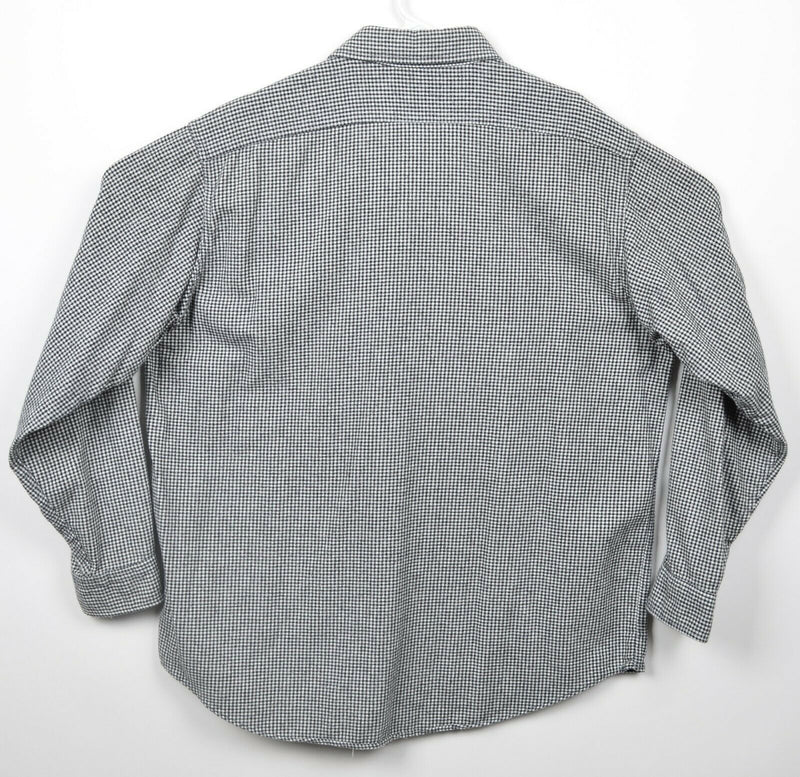 Vintage LL Bean Men’s XL Black White Shepherd Check Lumberjack USA Flannel Shirt