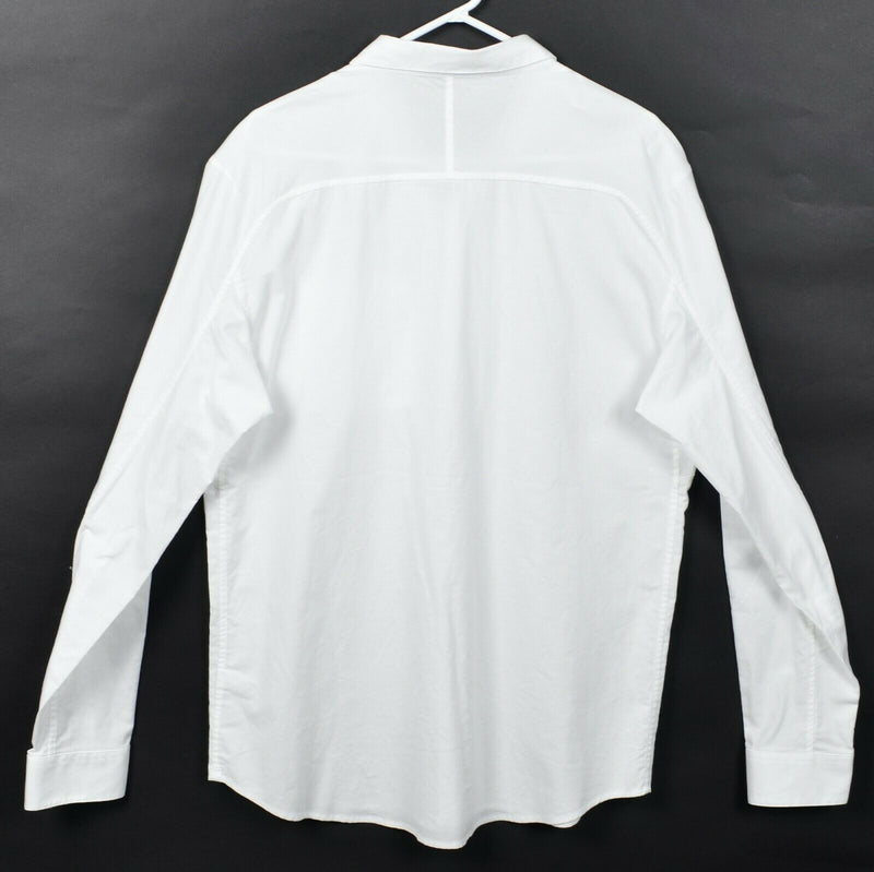 Lululemon Men's XL? Solid White Athleisure Long Sleeve Button-Down Shirt