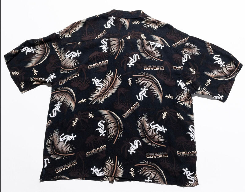 Chicago White Sox Hawaiian Shirt Men's XL MLB Rayon Black Floral Palm Aloha Camp